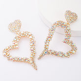 Opulence Heart Rhinestone Earrings